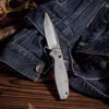 Foldedge EDC Knife: Titanium, D2 Blade, Anti-Slip Design