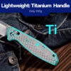 Foldedge EDC Knife: Titanium, D2 Blade, Anti-Slip Design