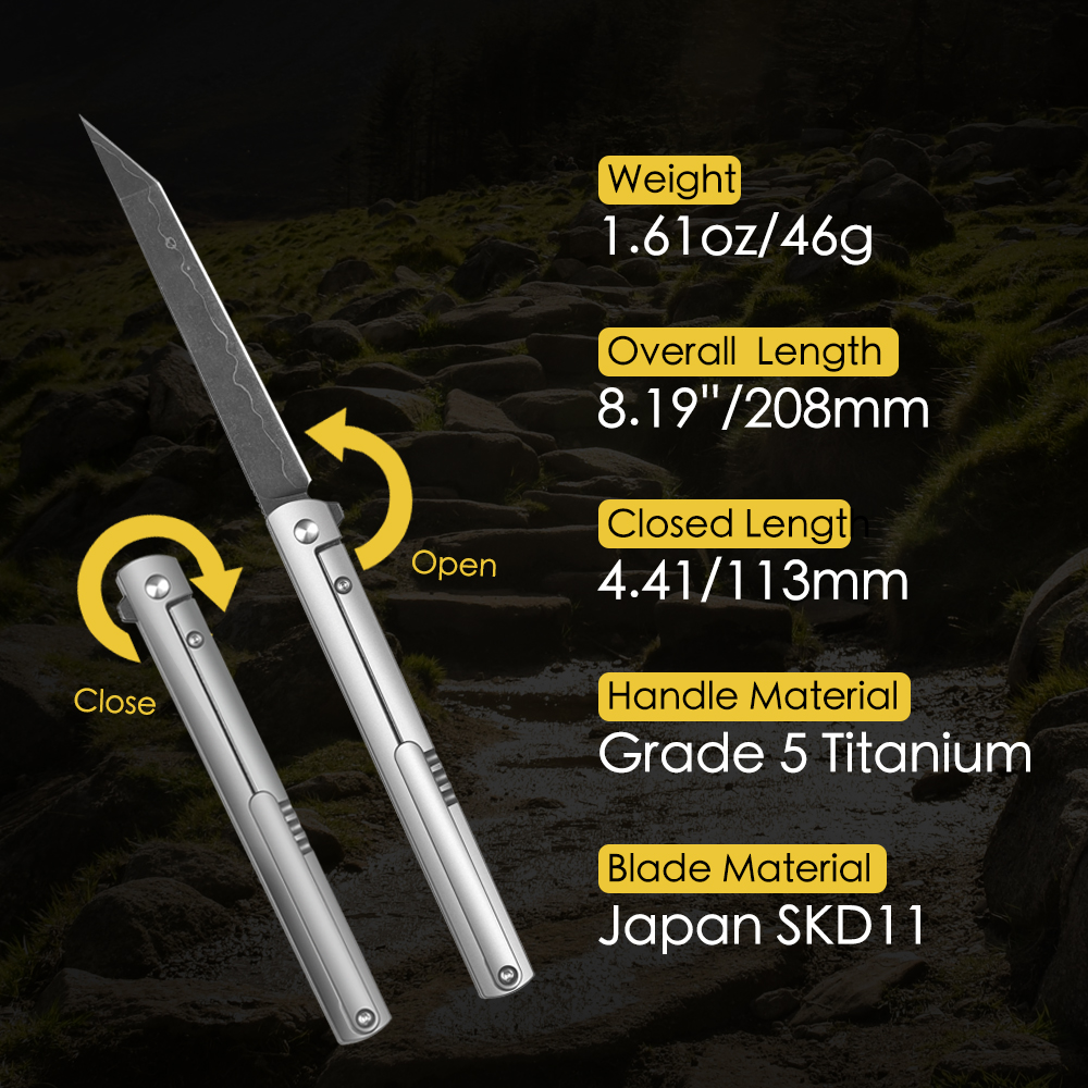 2 Blade Legend Ti EDC pocket Knife with D2 Blade