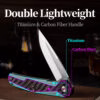 Ti and Carbon Fiber handel M390 EDC pocket Camping knife